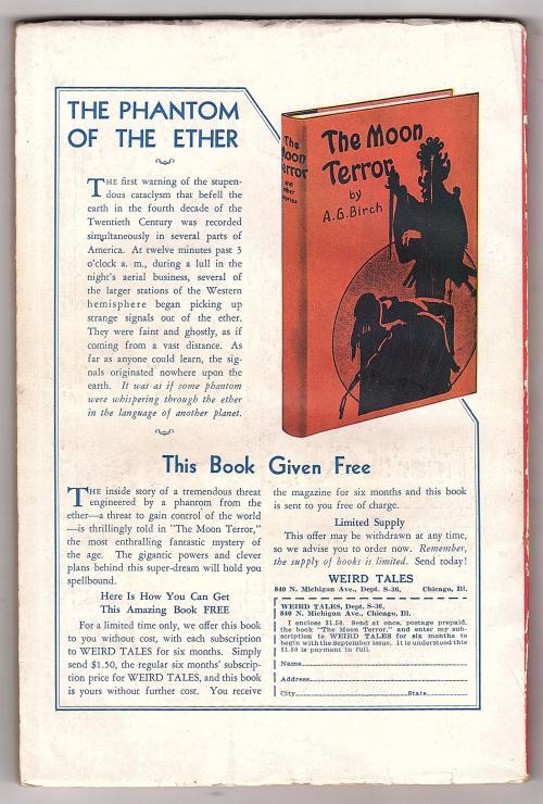 Weird Tales Aug 1933 Brundage GG Bondage Cvr; Jacobi; Quinn - Pulp