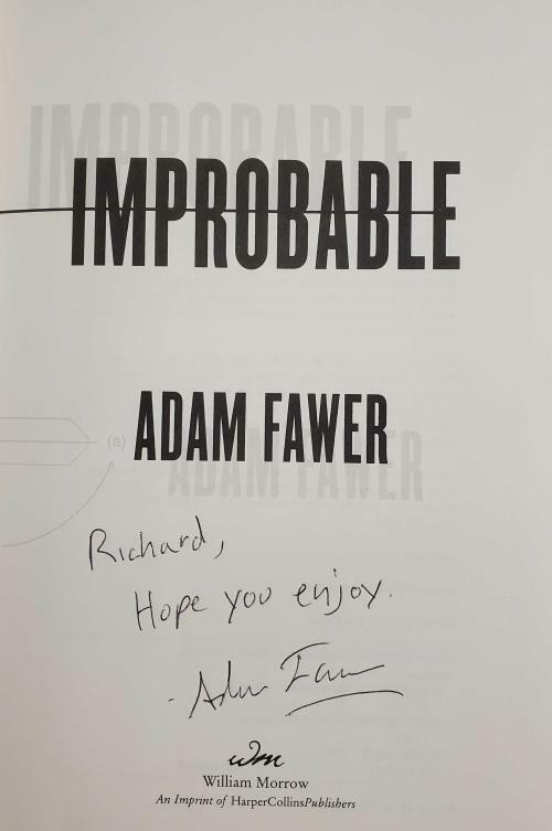Improbable by Adam Fawer (First Edition) Signed