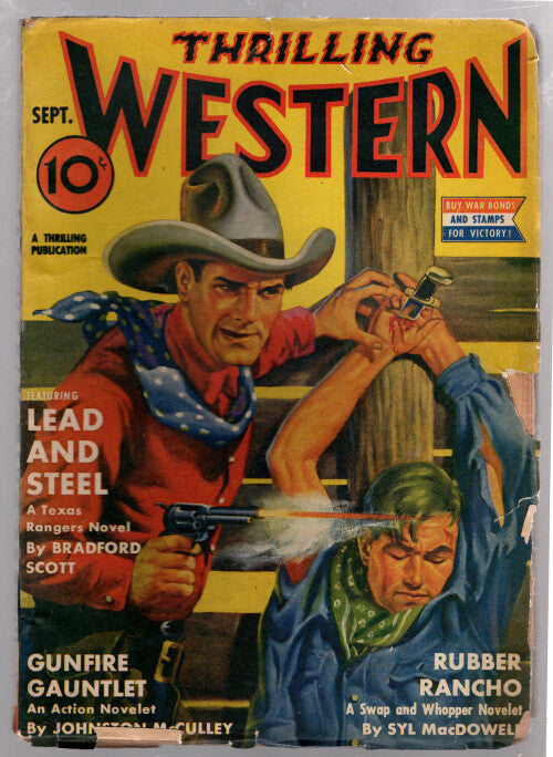 Thrilling Western Sep 1942 Johnston McCulley - Male Bndg Cover