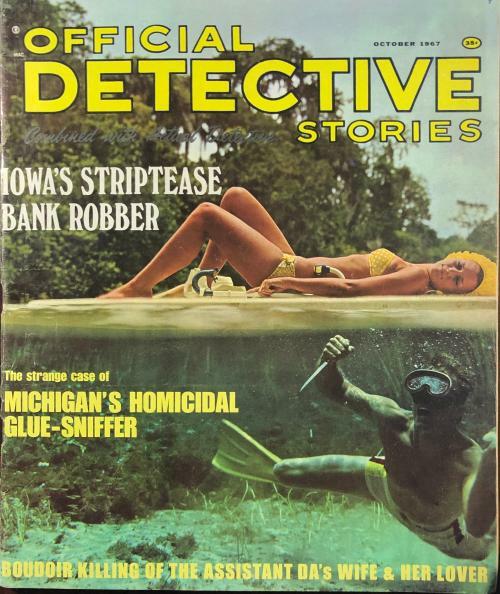 Official Detective Stories" October 1967 Assault Cover