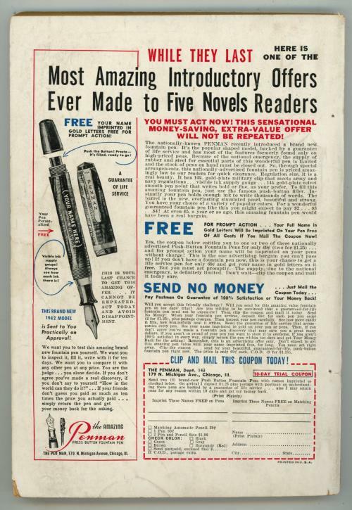 Five Novels Monthly Jul 1942 Pulp Damsel in Distress Cvr