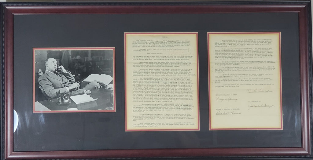 Edgar Rice Burroughs THE CHESSMEN OF MARS  Publishing Contract SIGNED 1922