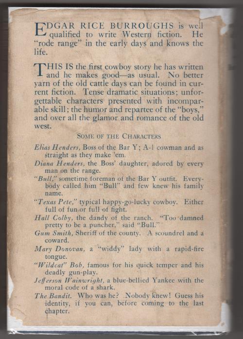The Bandit of Hell's Bend by Edgar Rice Burroughs (First Edition)
