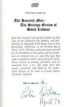 The Haunted Man: The Strange Genius of David Lindsay (Limited) Signed Copy #4