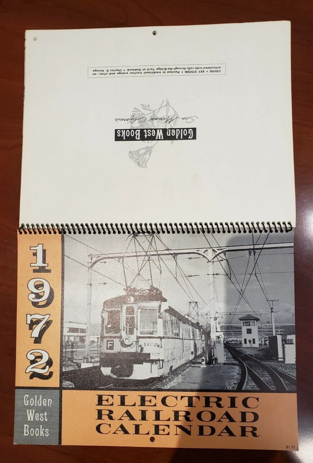7 Vintage Electric Railroad Calendars, Golden West Books 1971, 1972, 1977, 1978