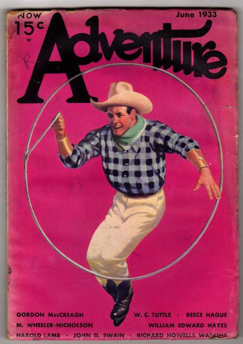 Adventure Jun 1933 Gerard C. Delano Cvr; Harold Lamb; W. C. Tuttle; John D. S...