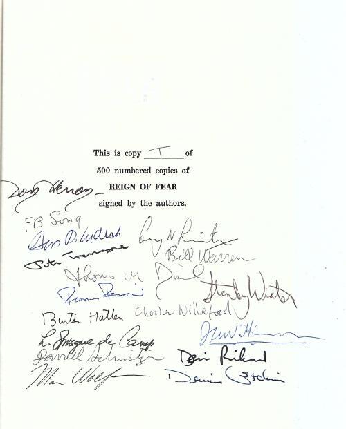 Reign of Fear: Fiction and Film of Stephen King by Stephen King (Signed) (Fir...