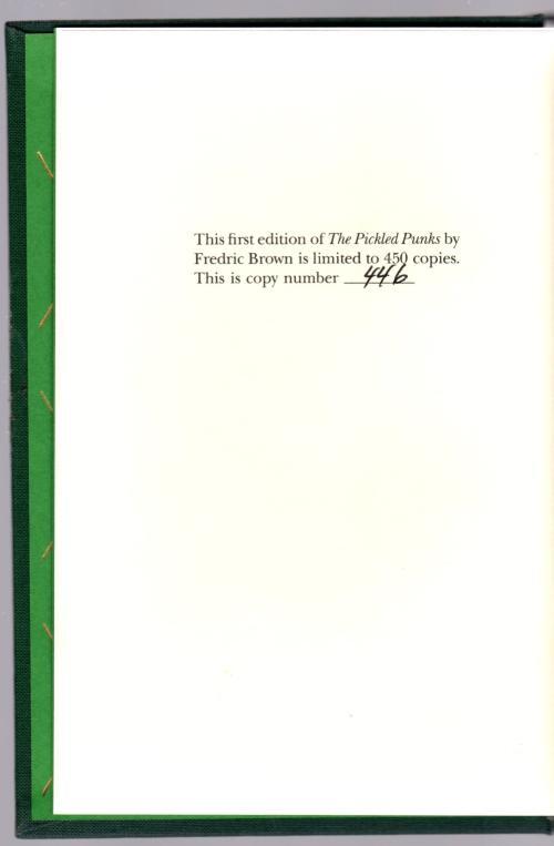 The Pickled Punks by Fredric Brown (First Edition) Limited