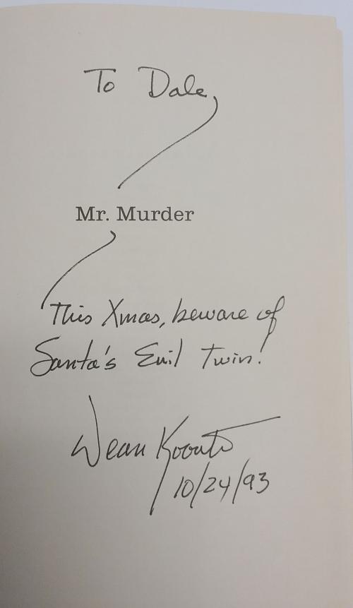 Mr. Murder by Dean Koontz (First Edition) Signed w/Drawing