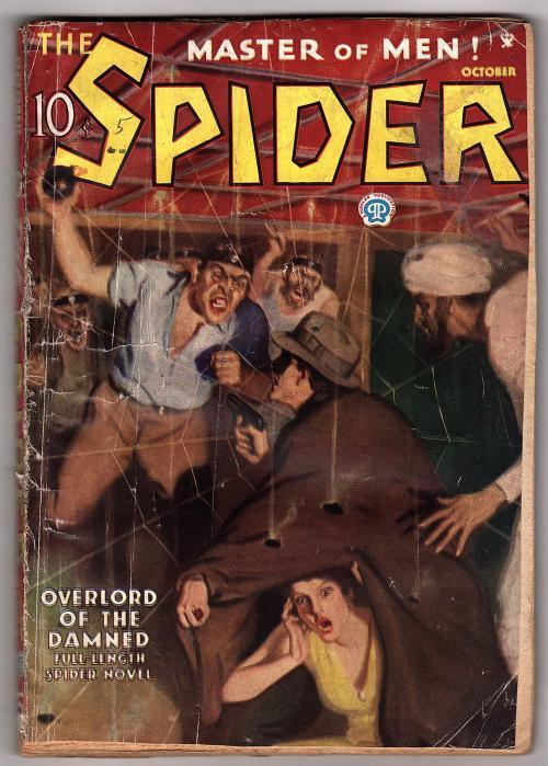 The Spider Oct 1935 John Newton Howitt Cvr, Ed Race - Pulp