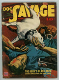 Doc Savage Dec 1942 "The Devil's Black Rock" Dog Attack Cvr