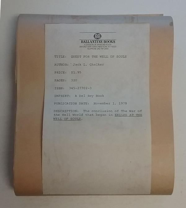 Quest for the Well of Souls by Jack L. Chalker (Long Unbound Galleys) Signed