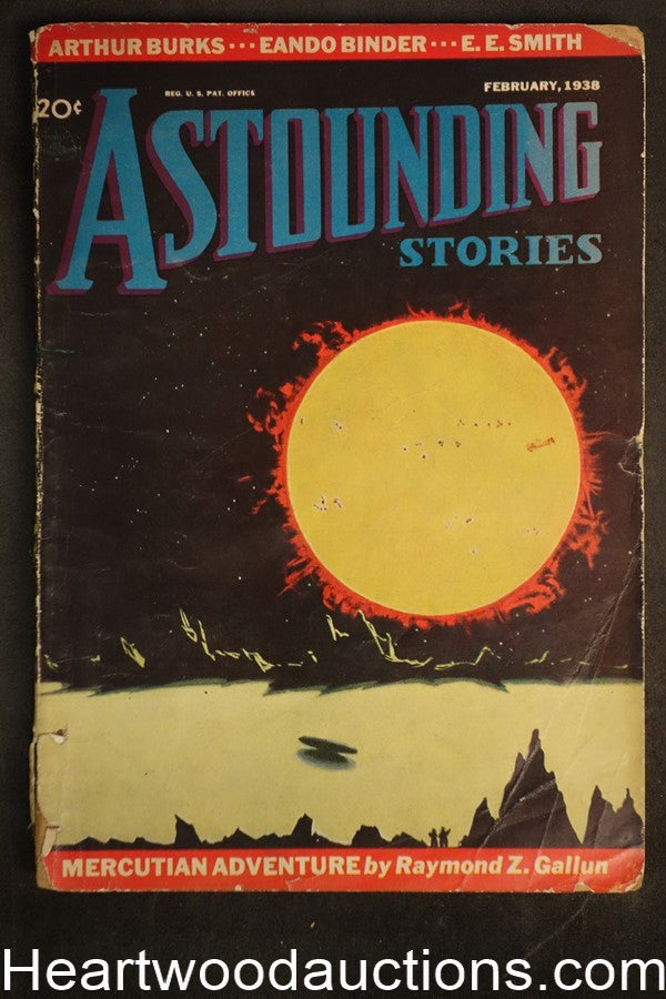 "Astounding" February 1938 Arthur J. Burks, Eando Binder, John W. Campbell, Jr.