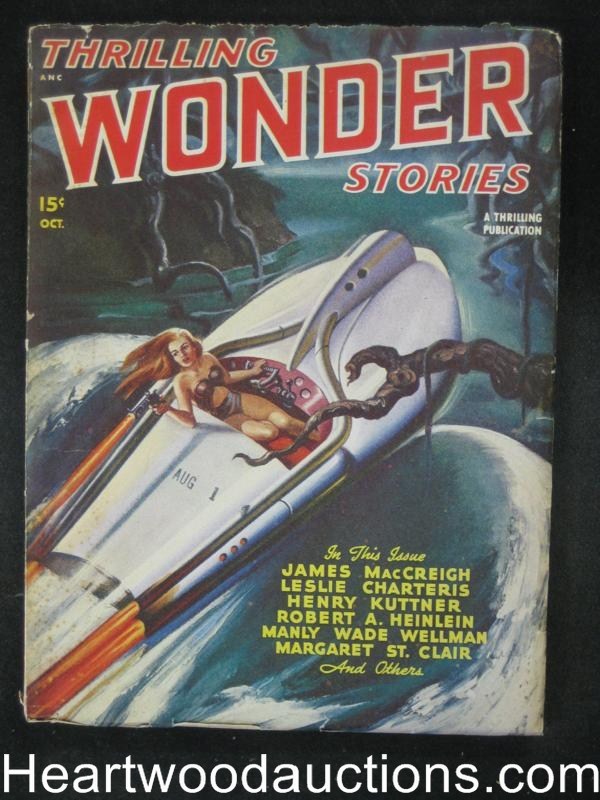 Thrilling Wonder  October 1947 Heinlein,  The Saint, Charteris