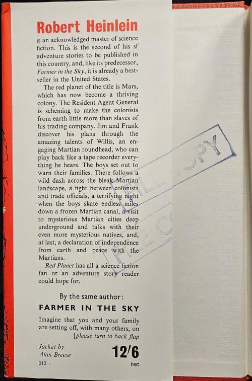 Red Planet by Robert A. Heinlein (First British Edition) File Copy