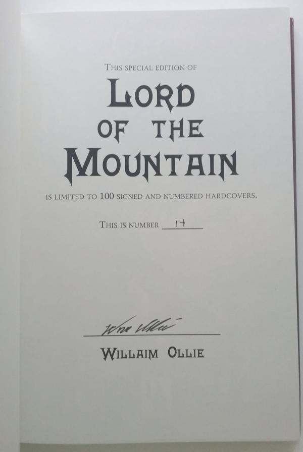 Lord of the Mountain by William Ollie (First Hardcover) Signed, Limited Copy #14
