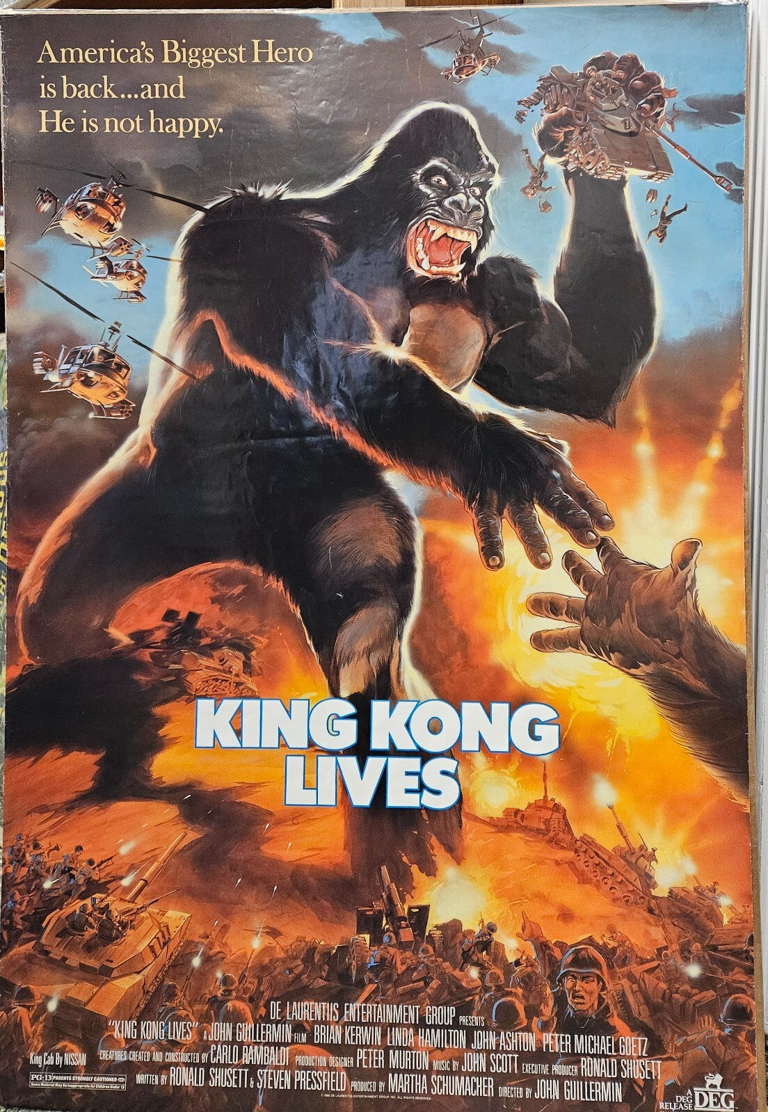 King Kong Lives 1986 Original Movie Poster - 27" 40" Linda Hamilton