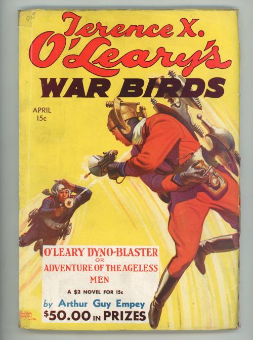 Terrance X. O'Leary's War Birds Apr 1935 Belarski Sci-Fi Jetpack Cvr - Pulp