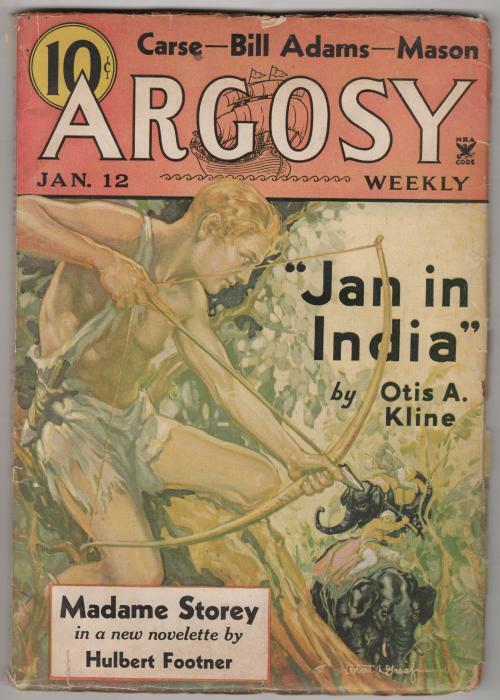 Argosy Jan 12 1935 Robert A. Graef Cvr; Otis Adelbert Kline; Hulbert Footner