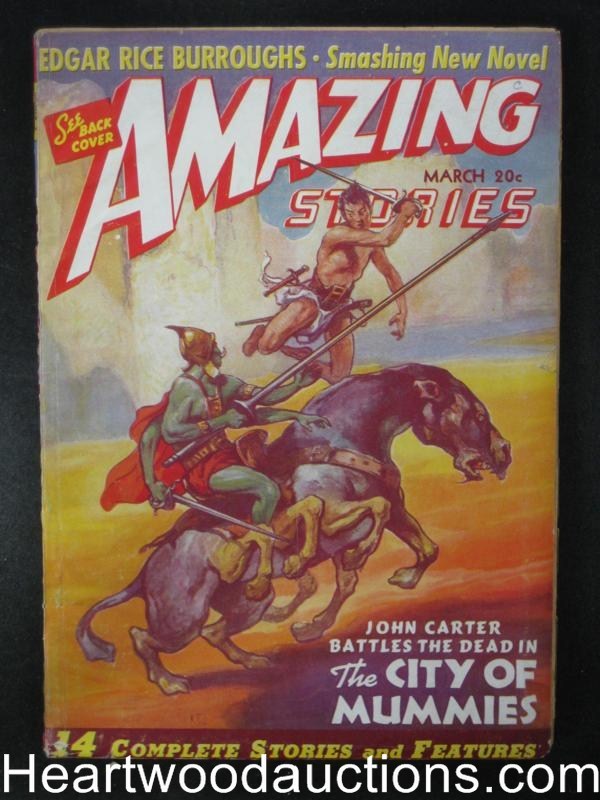 "Amazing Stories" March 1941 Burroughs, St. John Cover, John Carter of Mars