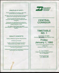 Burlington Northern Railroad Southern Corridor Timetable No.1