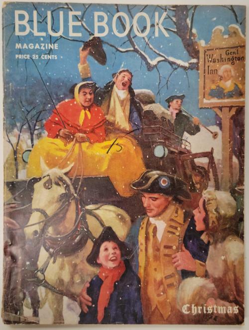 Blue Book Dec 1950 Maurice Bower Christmas cvr, Wyatt Blassingame