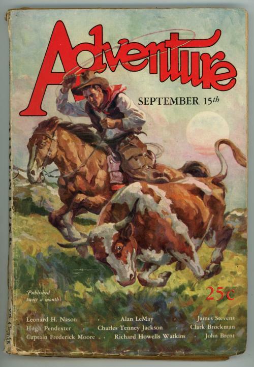 Adventure Sep 15, 1927 V.E. Pyles, Alan Lemay, Richard Howells Watkins