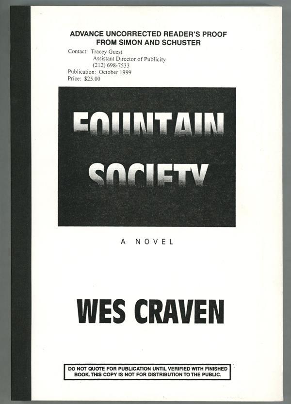 Fountain Society by Wes Craven (Proof)- High Grade