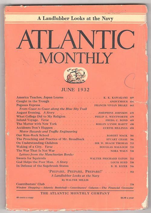 Atlantic Monthly Jun 1932 Japan, Motor Hazards and Traffic, College and religion