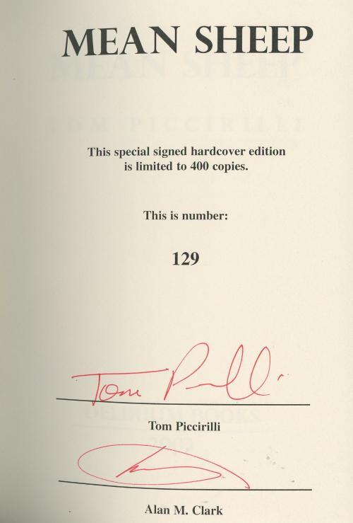 Mean Sheep by Tom Piccirilli (First Edition) Limited Edition Signed