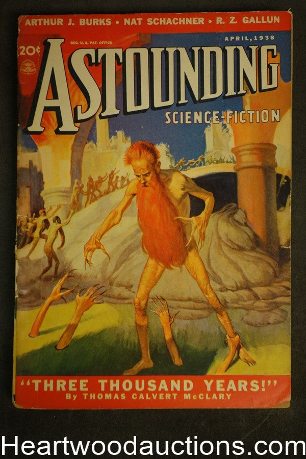 "Astounding" April 1938 1st Lester Del Rey story; L. Sprague de Camp
