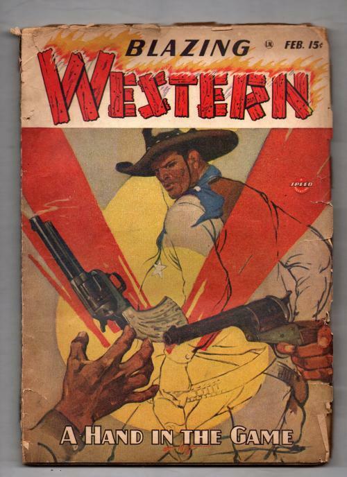 Blazing Western Feb 1947 One shot; H.W. Scottt sketch style cover art