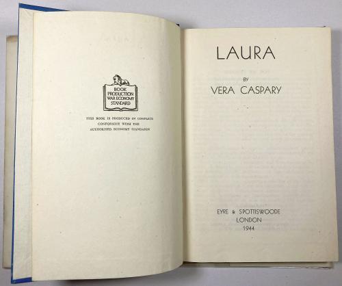 Laura by Vera Caspary (First UK Edition) A Haycraft-Queen Cornerstone.