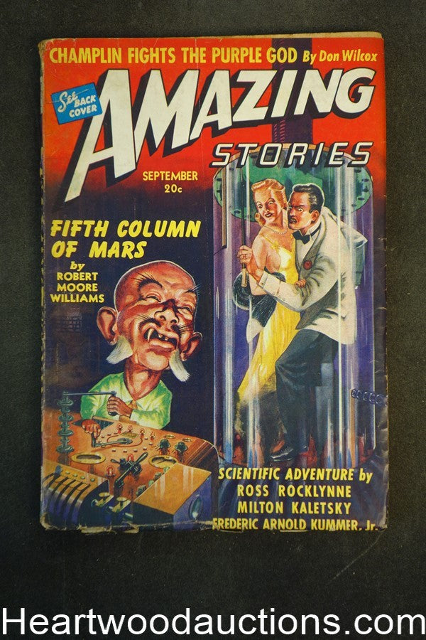 Amazing Stories Sep 1940 Mad Scientist cover, Robert Moore Williams