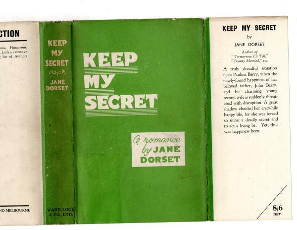 Keep My Secret by Jane Dorset (First Edition) File Copy