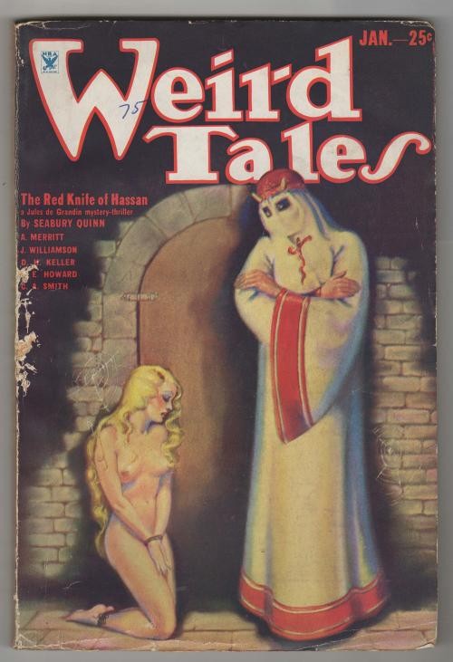 Weird Tales Jan 1934 Brundage bondage Cvr; RE Howard - Conan; Quinn; CA Smith