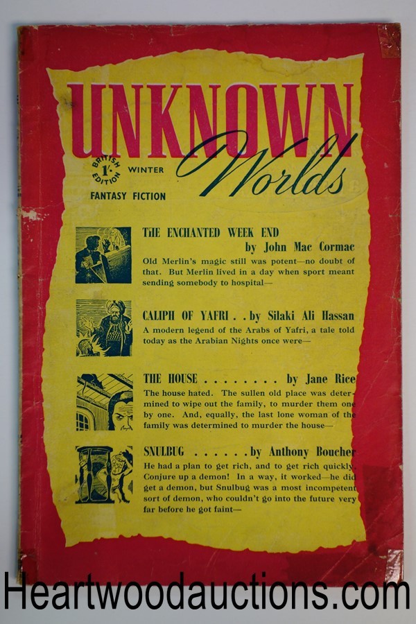 Unknown Worlds (British) Winter 1948 Anthony Boucher, Lester Del Rey