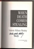 When Death Comes Stealing by Valerie Wilson Wesley (First Edition) Signed