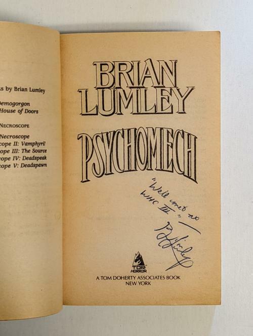 Psychomech by Brian Lumley Signed