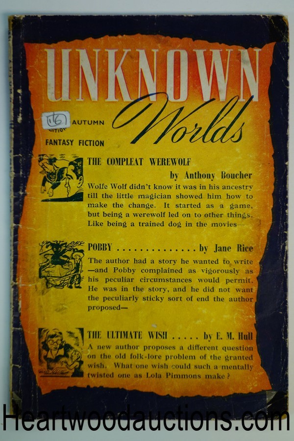 Unknown Worlds (British) Fall 1945 Anthony Boucher, Malcolm Jameson, Jane Rice