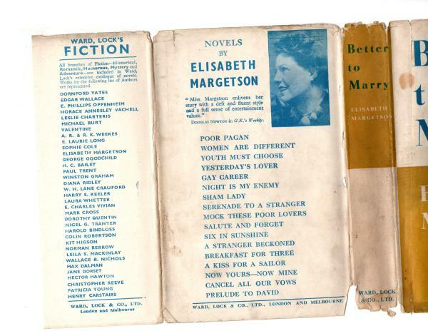Better to Marry by Elisabeth Margetson (First Edition) Ward Lock File Copy