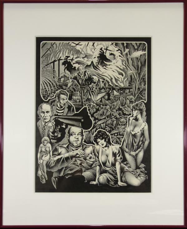 Stephen Fabian ORIGINAL ART Ink & Pencil Nightmares in Blood Clive Barker