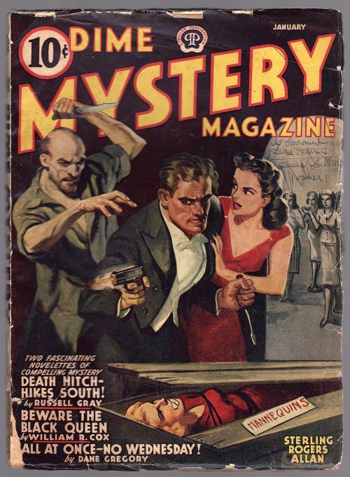 Dime Mystery Jan 1942 Bondage Cvr Death Hitchhikes South - Pulp