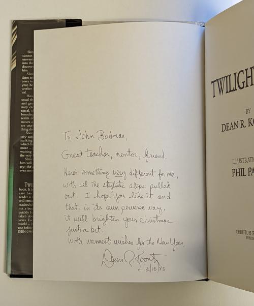 Twilight Eyes by Dean R. Koontz Signed Presentation Copy
