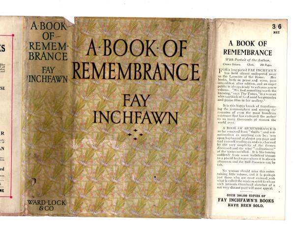 A Book of Remembrance by Fay Inchfawn (First Edition) Rare DJ Publisher's Copy