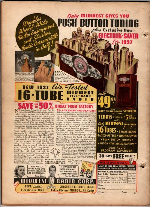 Bill Barnes Air Trails Nov 1936 Frank Tinsley Cvr; George L. Eaton