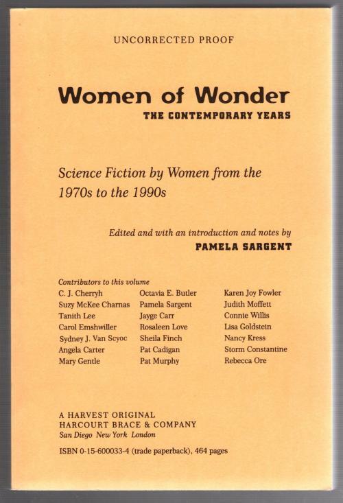 Women of Wonder by Pamela Sargent (ed.) Uncorrected Proof Signed