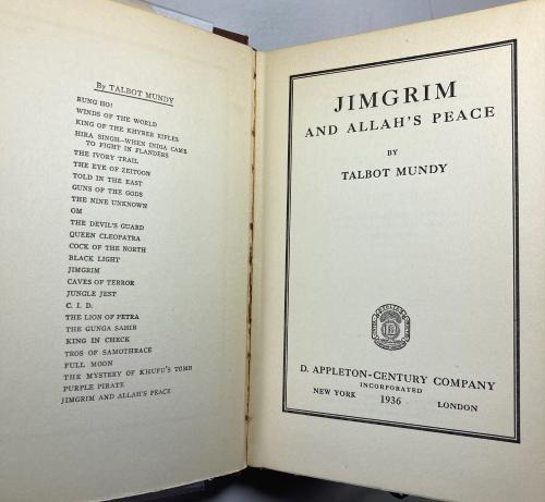 Jimgrim and Allah's Peace by Talbot Mundy (1st Edition) Scarce Variant
