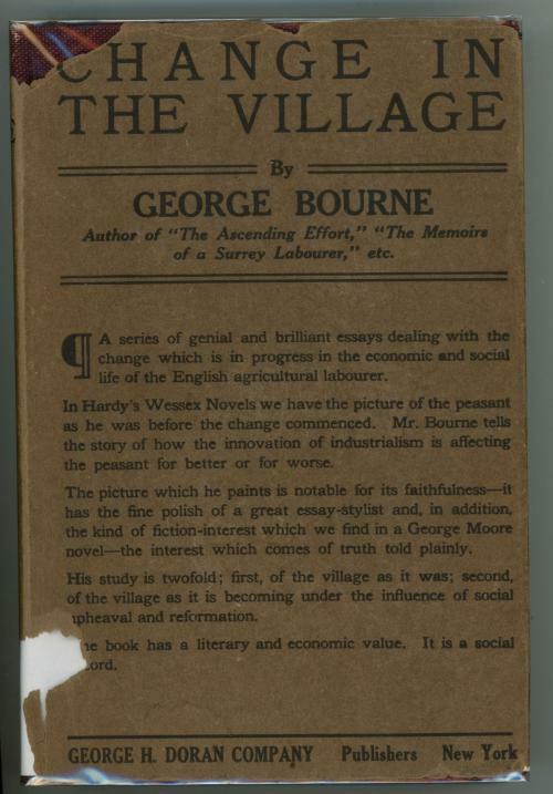Change in the Village by George Bourne (ps. for George Sturt) First US Edition
