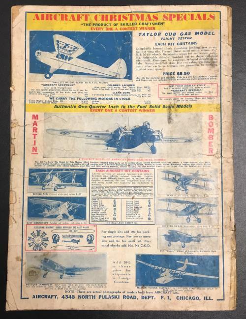 Flying Aces Jan 1938 Pulp August Schomburg Cvr Art